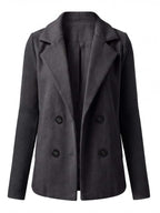 Women’s Double-Breasted Knit Sleeve Blazer