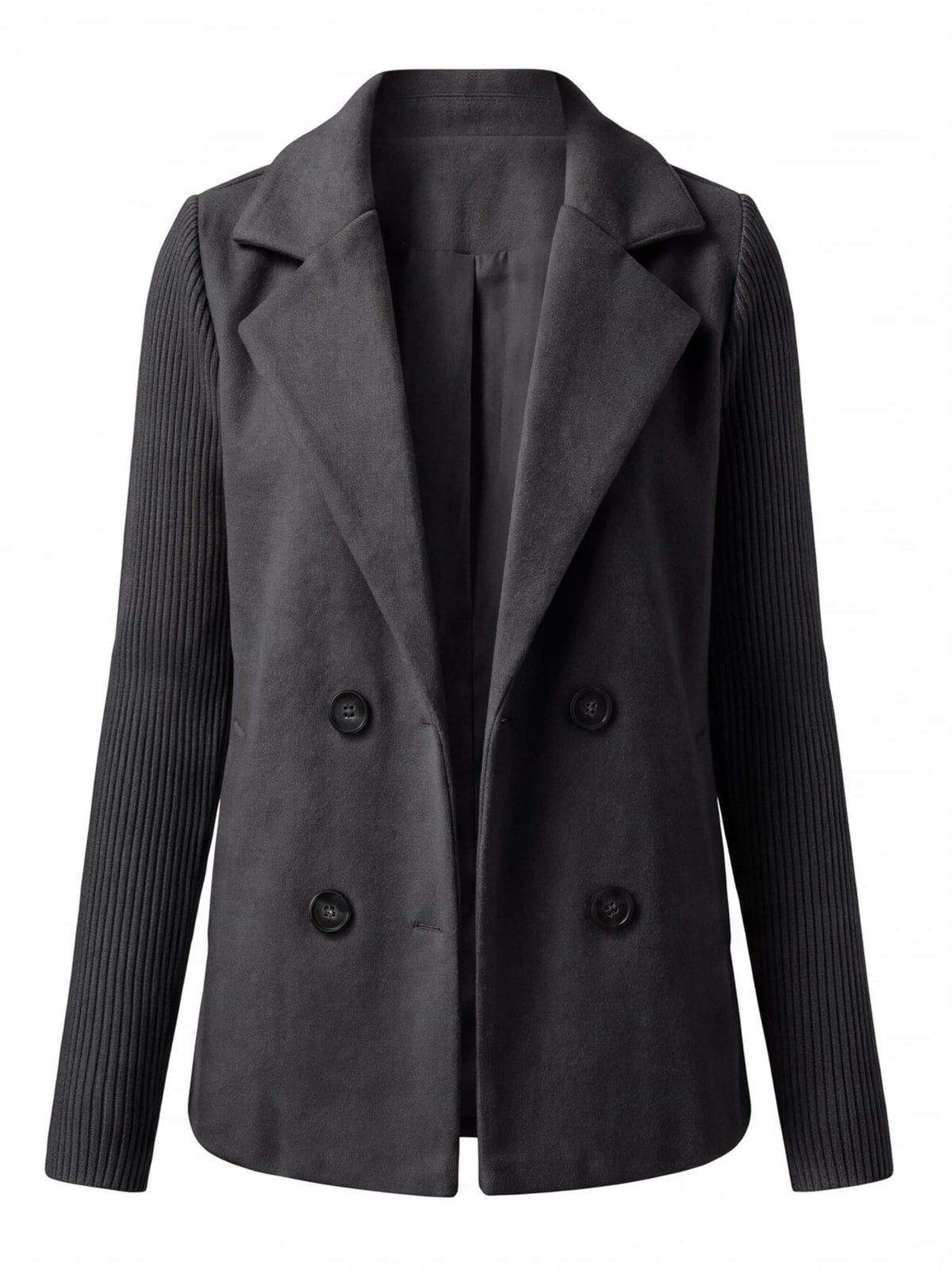Women’s Double-Breasted Knit Sleeve Blazer