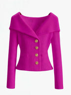 Women’s Ribbed Knit Button-Up Cardigan