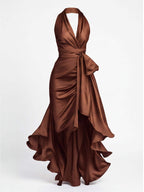 Women’s Halter Wrap Maxi Evening Dress