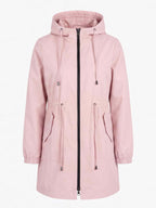 Women’s Hooded Longline Jacket with Drawstring Details
