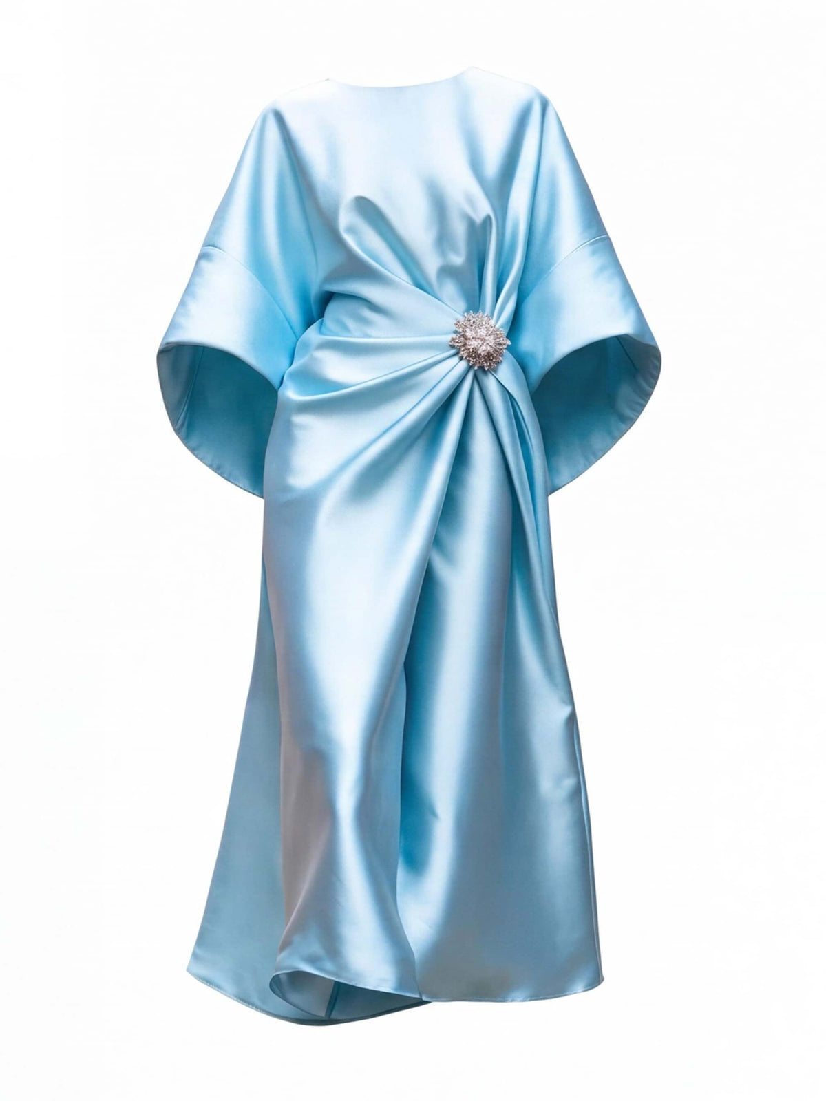 Women’s Draped Embellished Midi Evening Dress