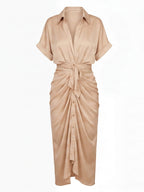 Women’s Ruched Midi Summer Dress