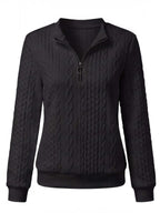 Women’s Textured Cable-Knit Half-Zip Sweatshirt