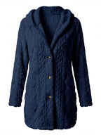 Women’s Textured Faux Fur Button Jacket