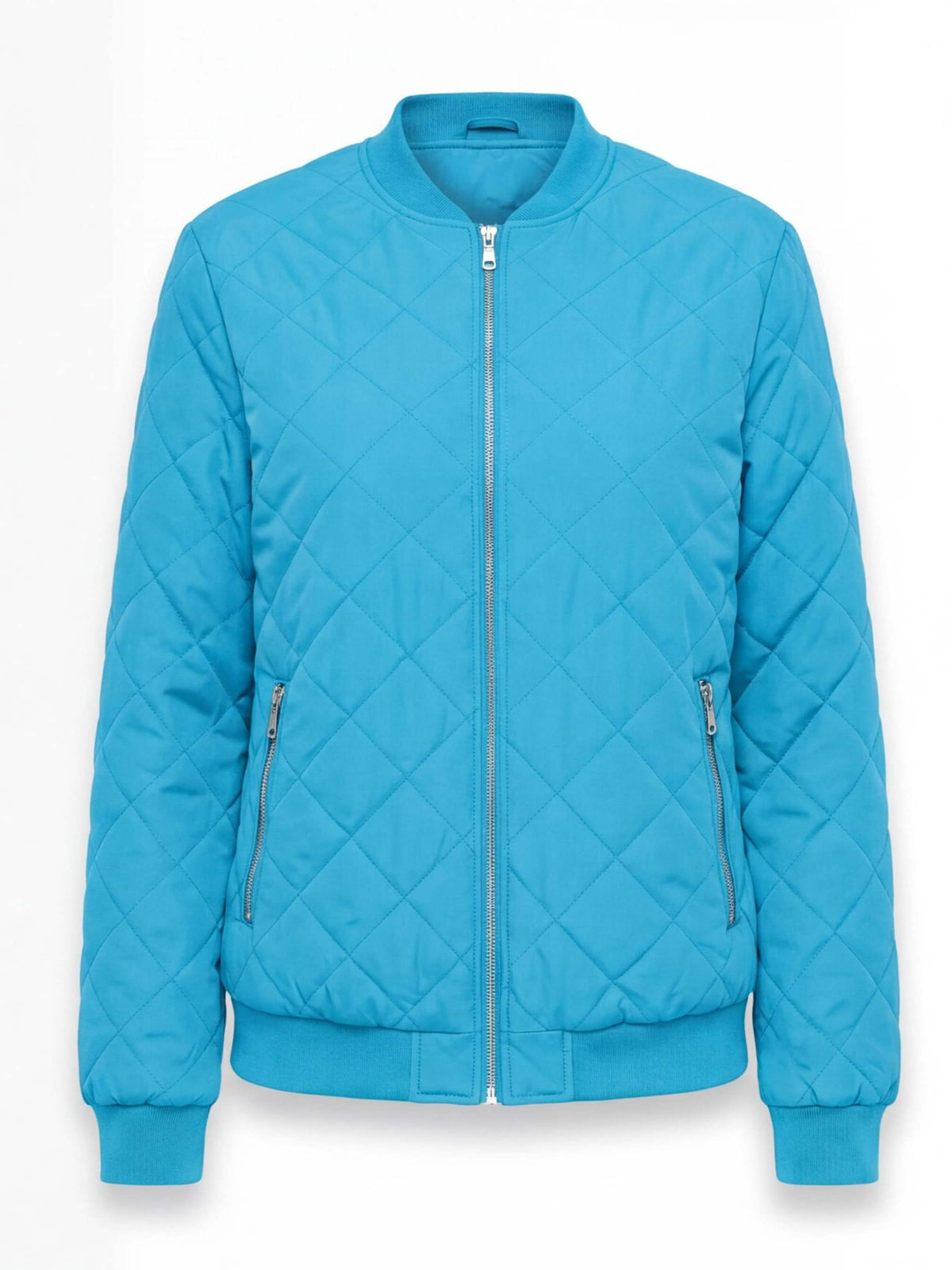 Women’s Quilted Bomber Jacket with Zip Front
