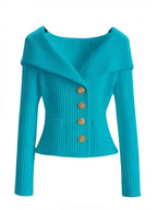 Women’s Ribbed Knit Button-Up Cardigan