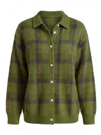 Women’s Checked Button-Up Knit Cardigan
