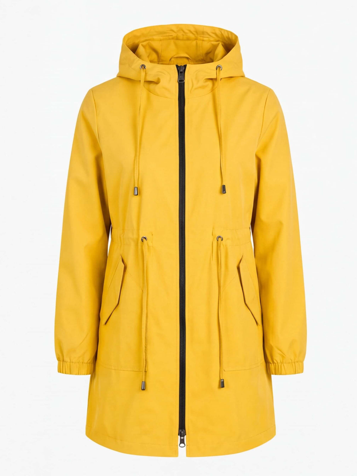 Women’s Hooded Longline Jacket with Drawstring Details