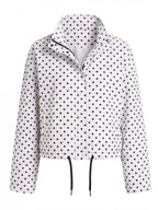 Women’s Polka Dot Drawstring Jacket with High Collar