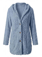 Women’s Textured Faux Fur Button Jacket