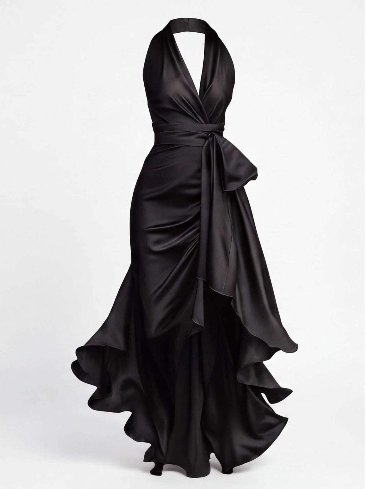 Women’s Halter Wrap Maxi Evening Dress