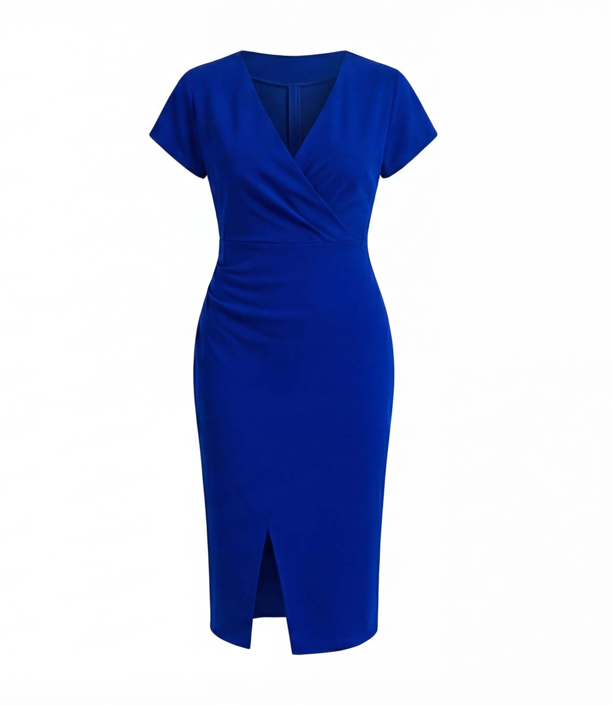 Women’s Midi Dress – Elegant V-Neck Silhouette with Front Split