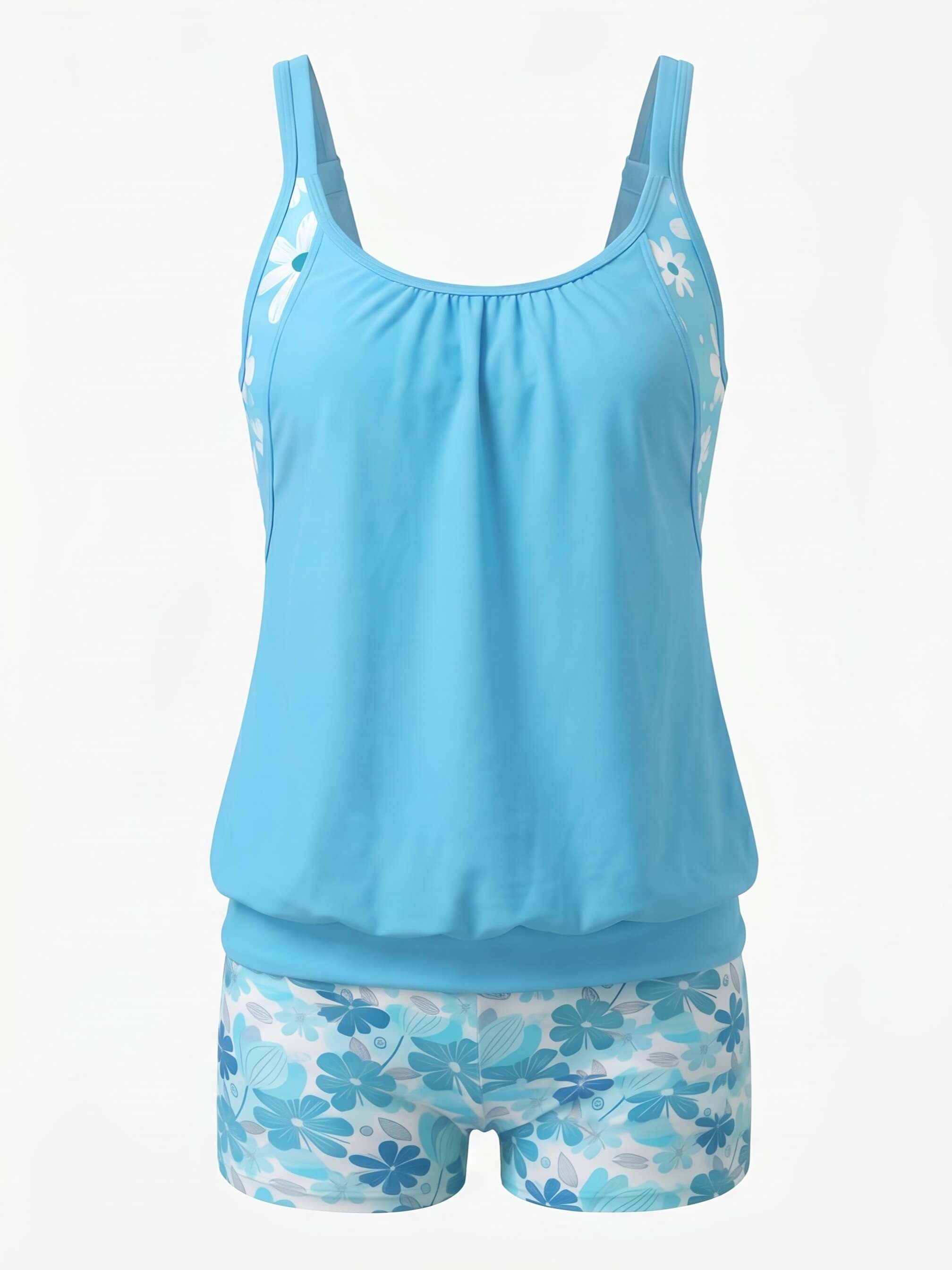 Women’s Floral Tankini Boyshort Bikini Set