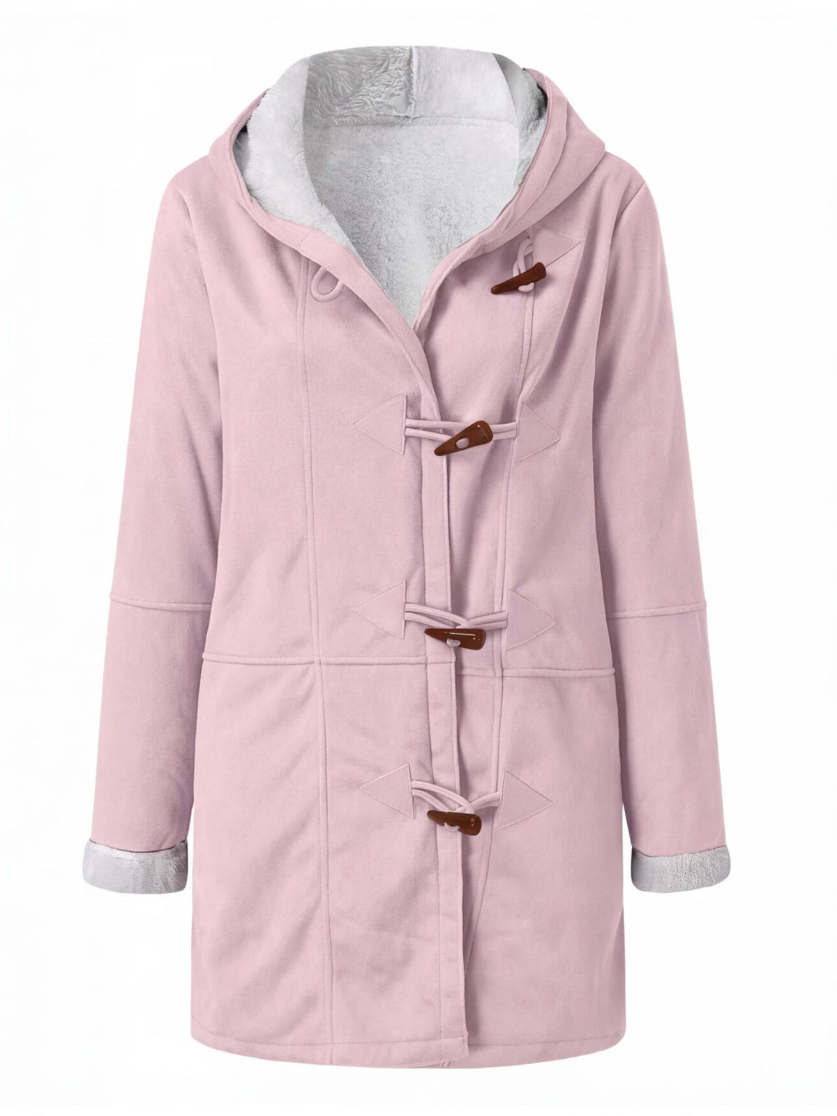 Women’s Hooded Toggle-Front Faux Shearling Coat