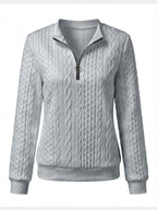 Women’s Textured Cable-Knit Half-Zip Sweatshirt