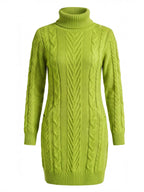 Women’s Cable Knit Turtleneck Mini Dress