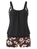 Women’s Floral Tankini Boyshort Bikini Set