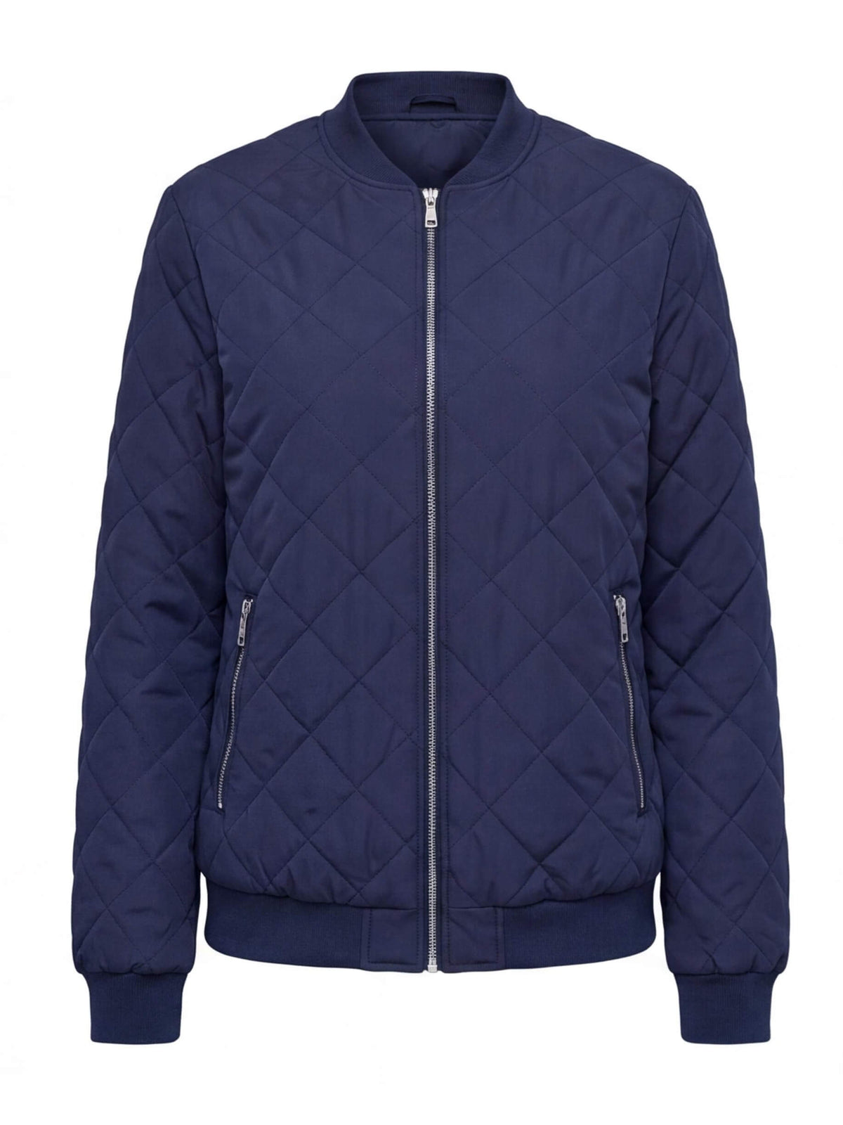 Women’s Quilted Bomber Jacket with Zip Front