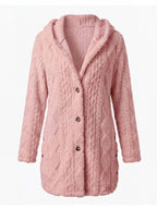 Women’s Textured Faux Fur Button Jacket