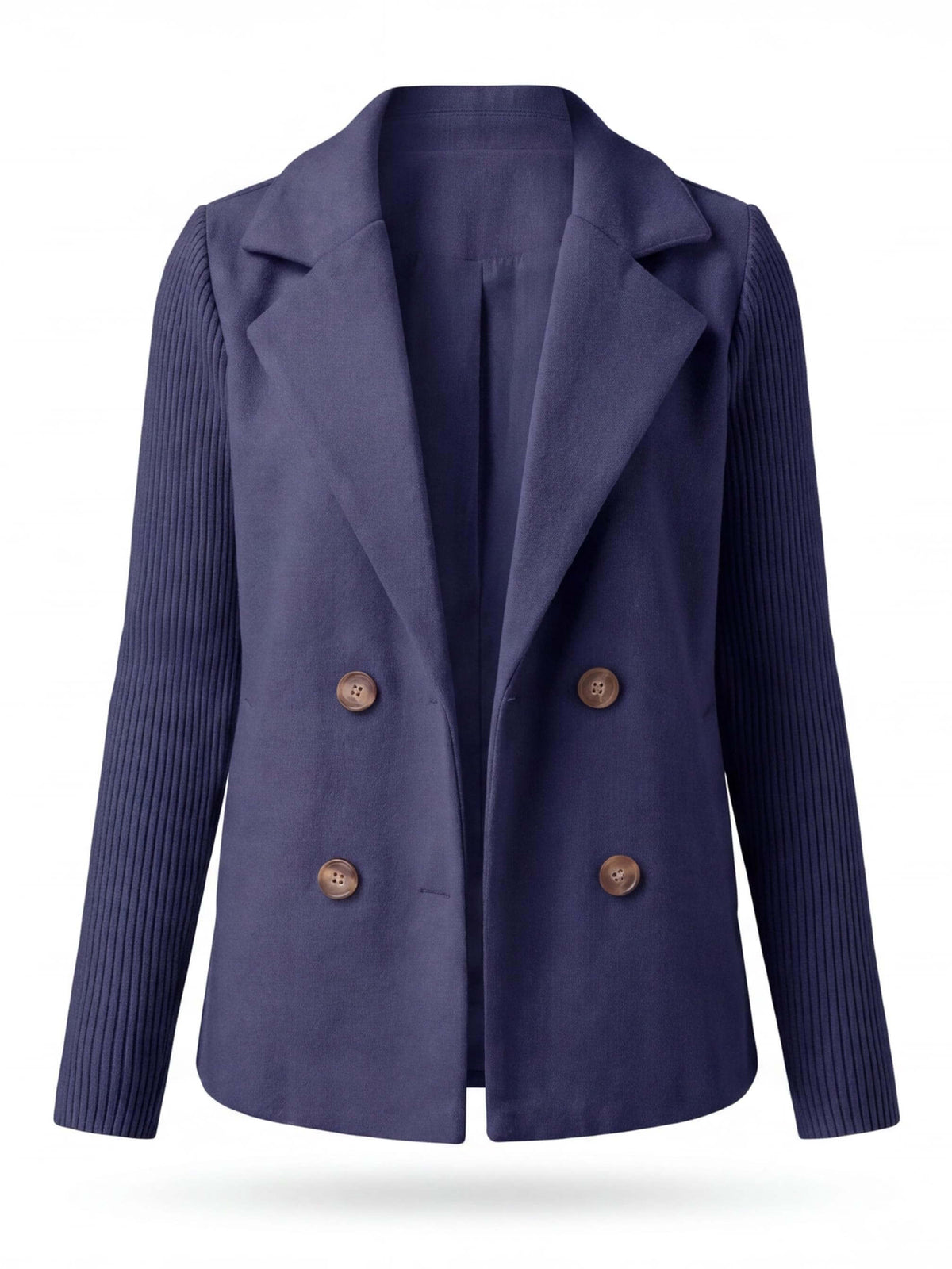 Women’s Double-Breasted Knit Sleeve Blazer