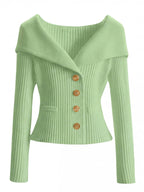 Women’s Ribbed Knit Button-Up Cardigan