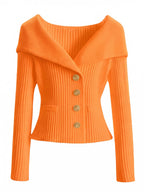 Women’s Ribbed Knit Button-Up Cardigan