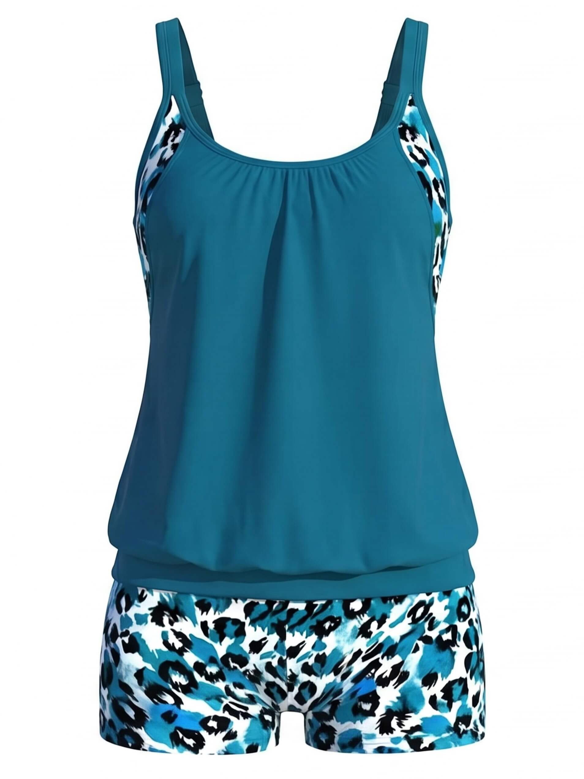 Women’s Floral Tankini Boyshort Bikini Set