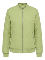 Women’s Quilted Bomber Jacket with Zip Front