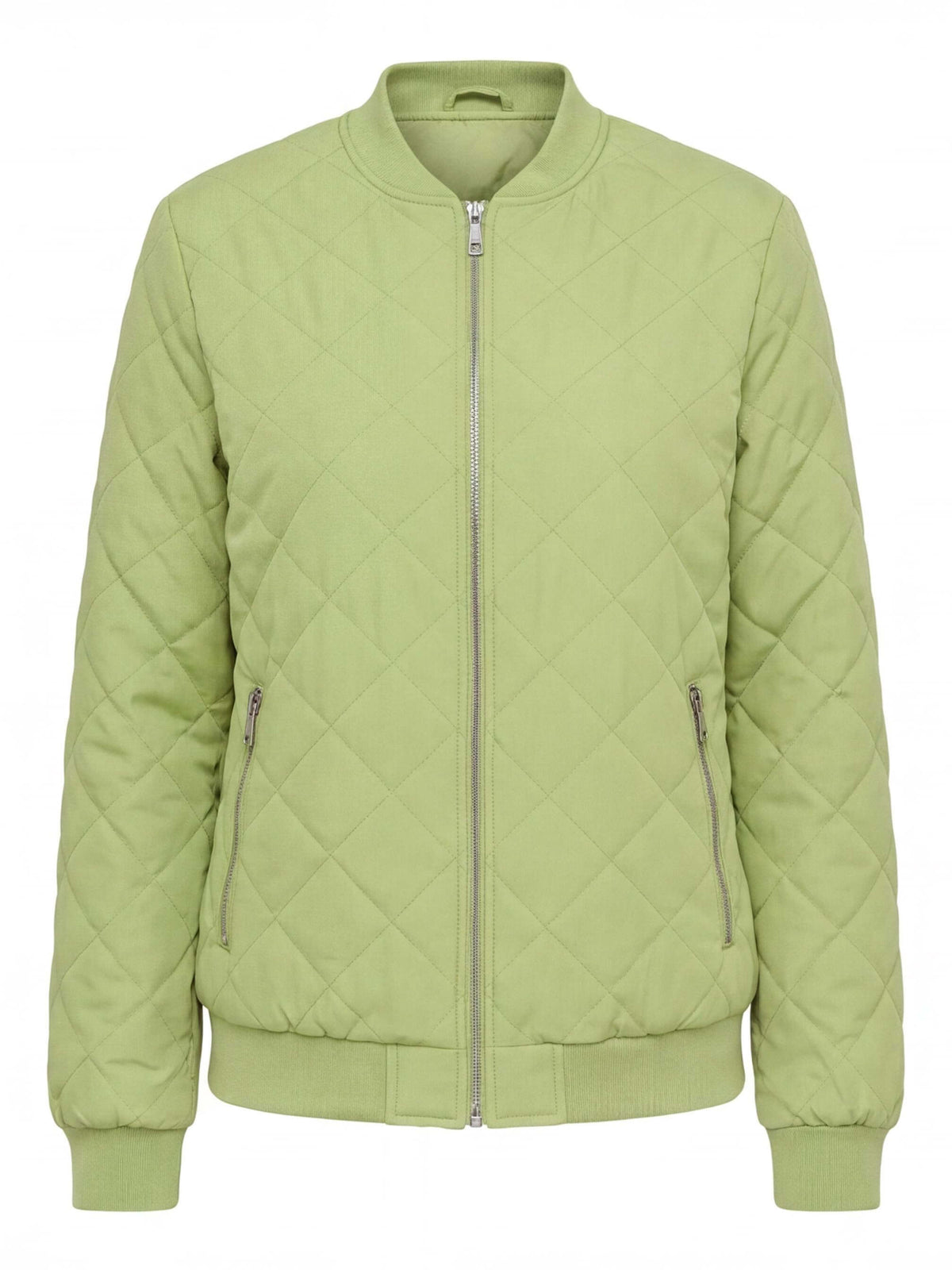 Women’s Quilted Bomber Jacket with Zip Front