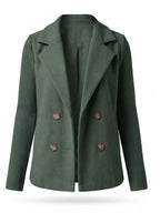Women’s Double-Breasted Knit Sleeve Blazer