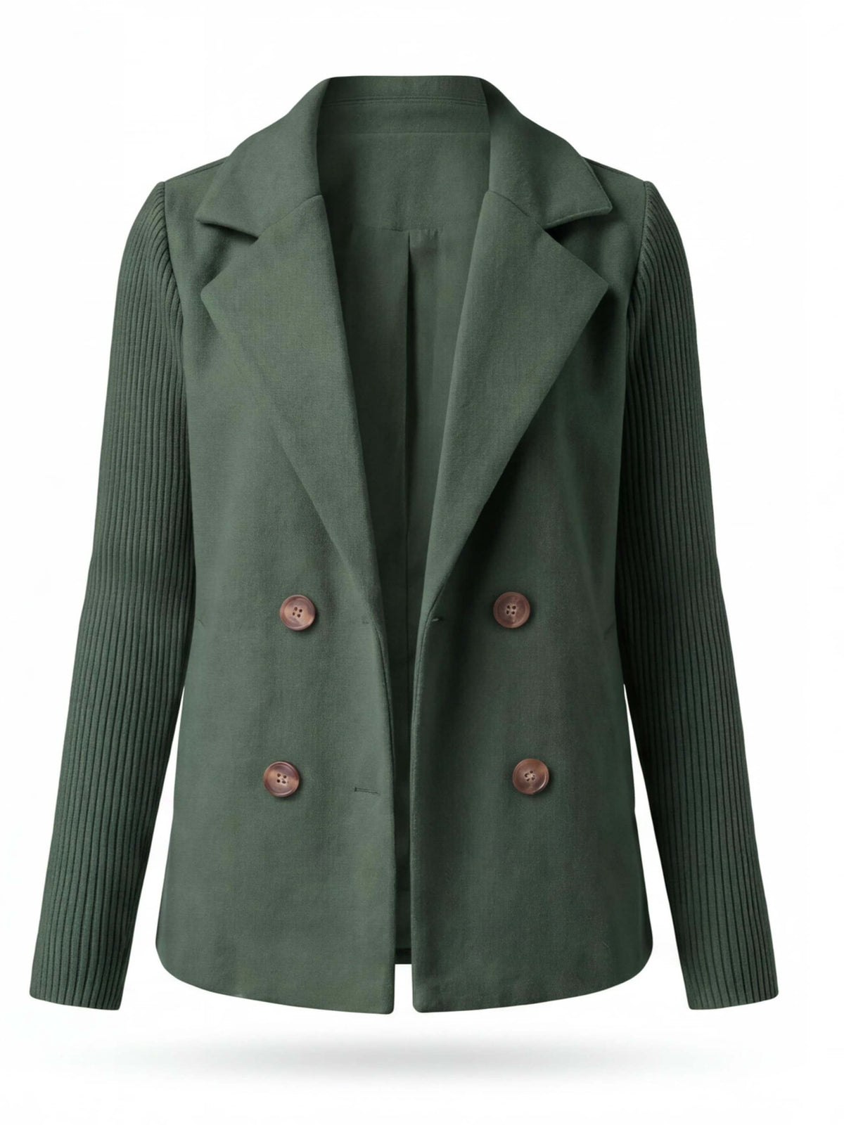 Women’s Double-Breasted Knit Sleeve Blazer