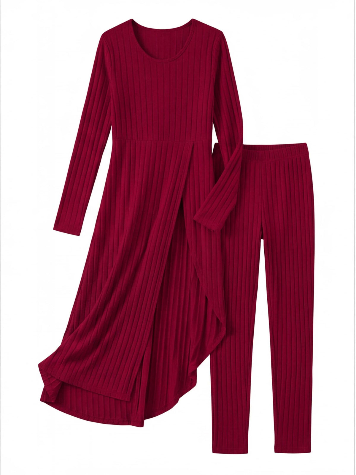 Women’s Ribbed Knit Two-Piece Set