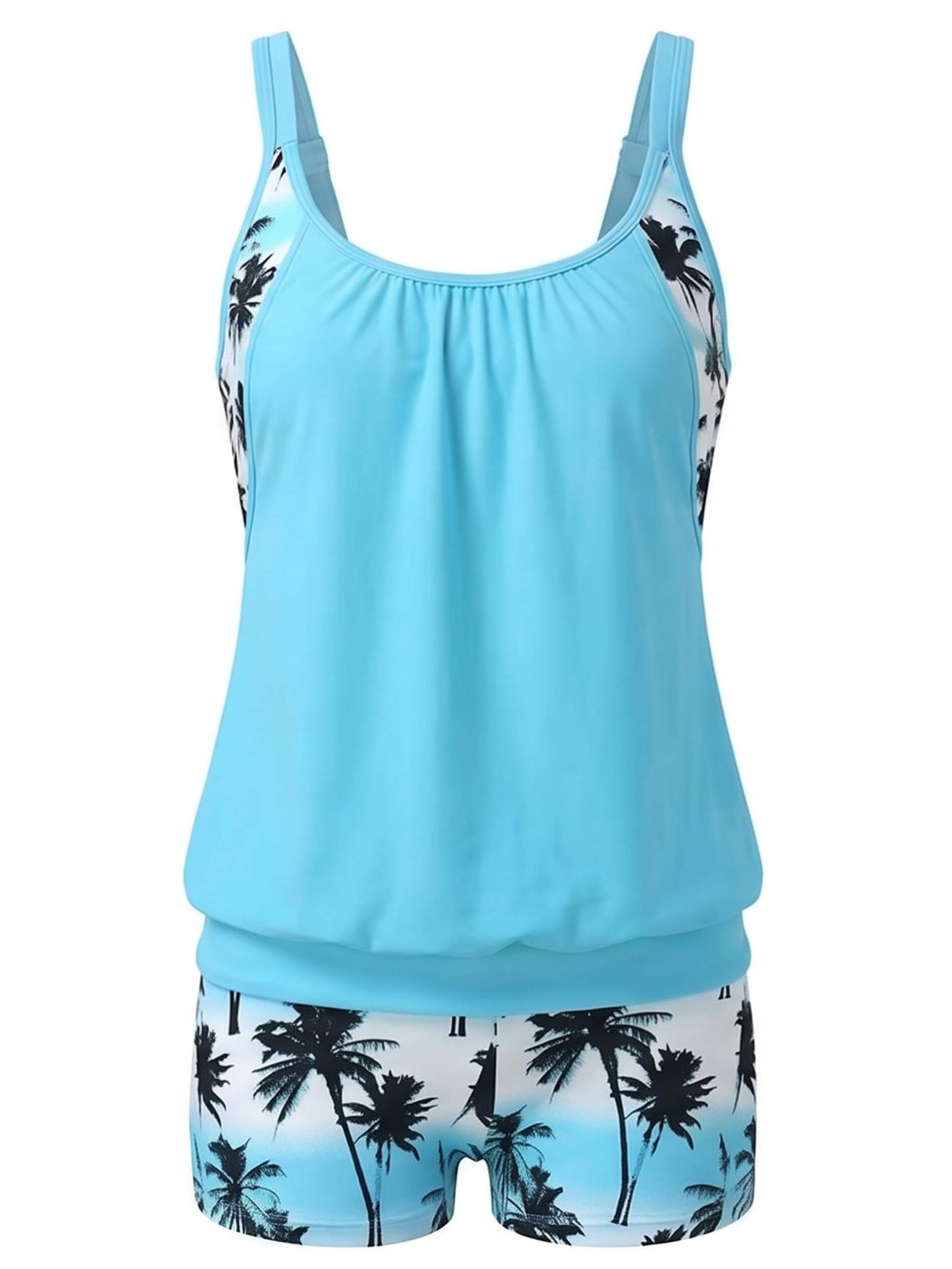 Women’s Floral Tankini Boyshort Bikini Set