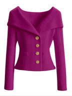 Women’s Ribbed Knit Button-Up Cardigan