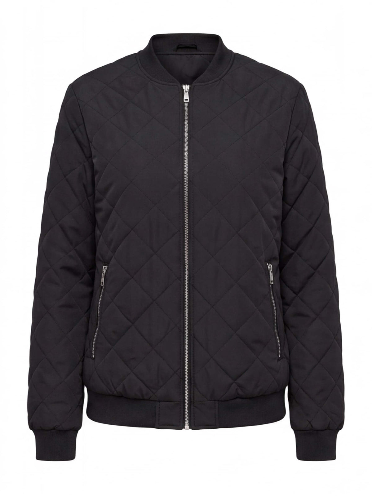 Women’s Quilted Bomber Jacket with Zip Front