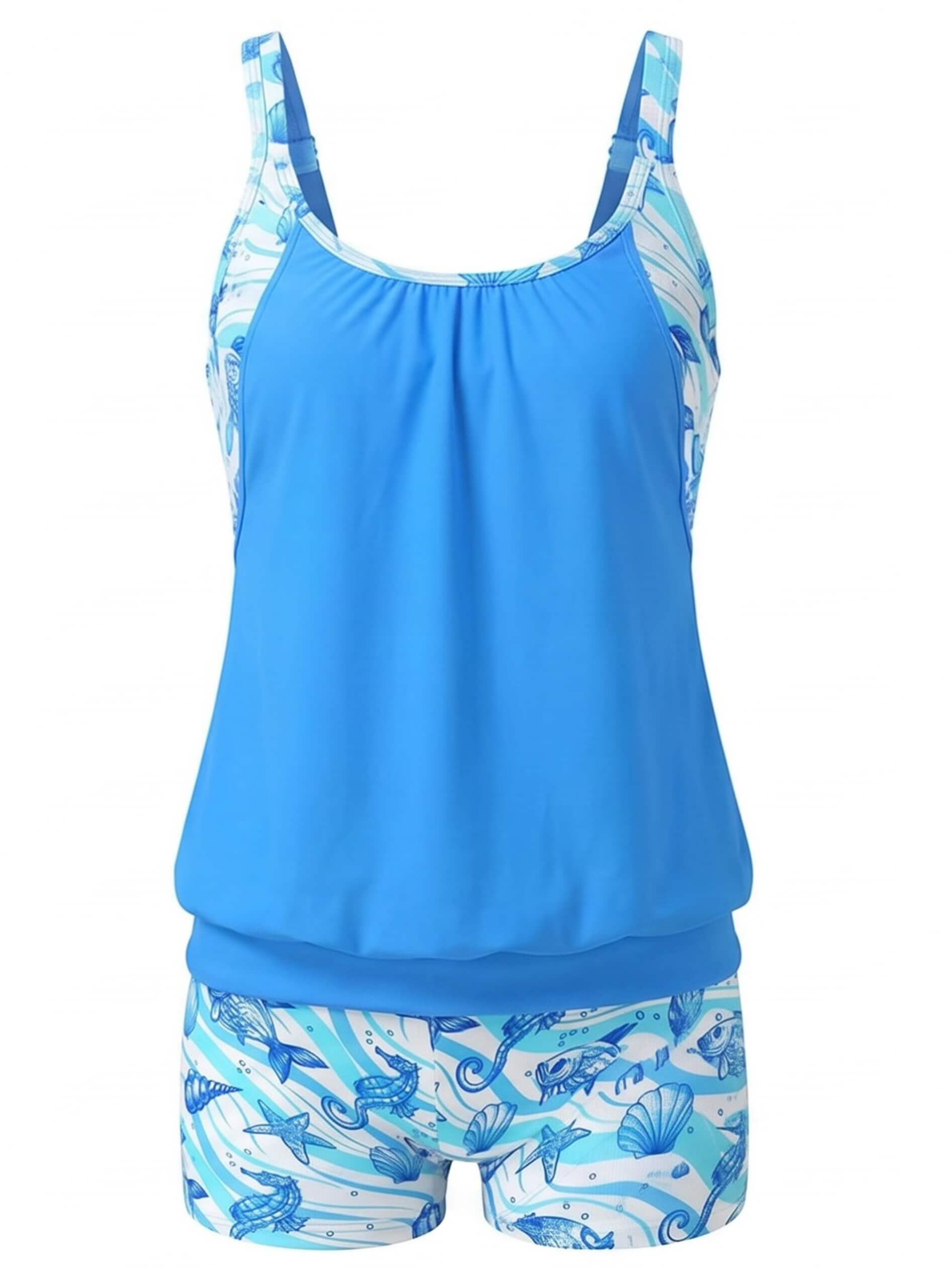 Women’s Floral Tankini Boyshort Bikini Set