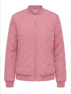 Women’s Quilted Bomber Jacket with Zip Front