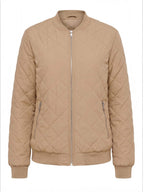 Women’s Quilted Bomber Jacket with Zip Front
