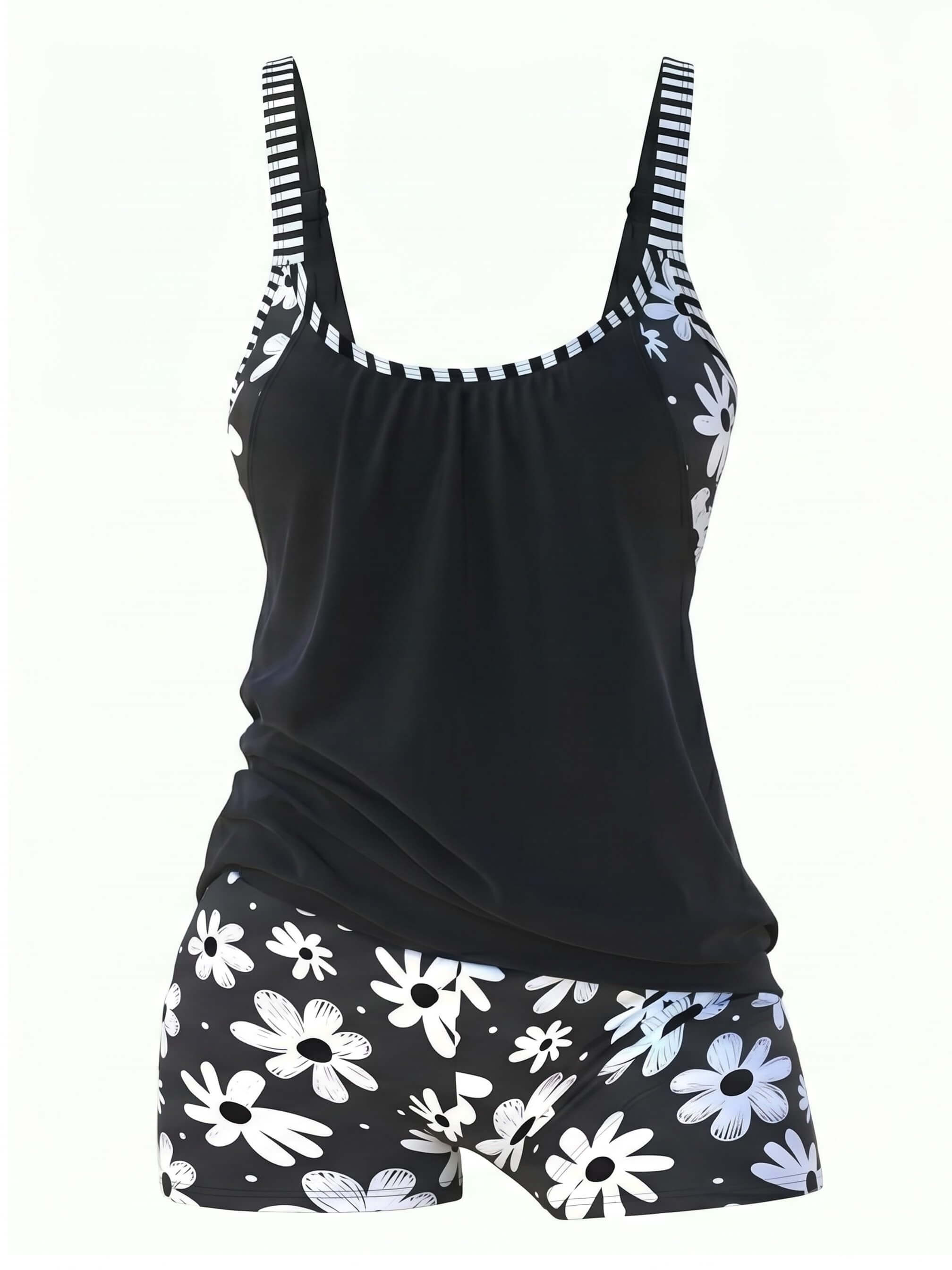 Women’s Floral Tankini Boyshort Bikini Set