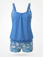 Women’s Floral Tankini Boyshort Bikini Set