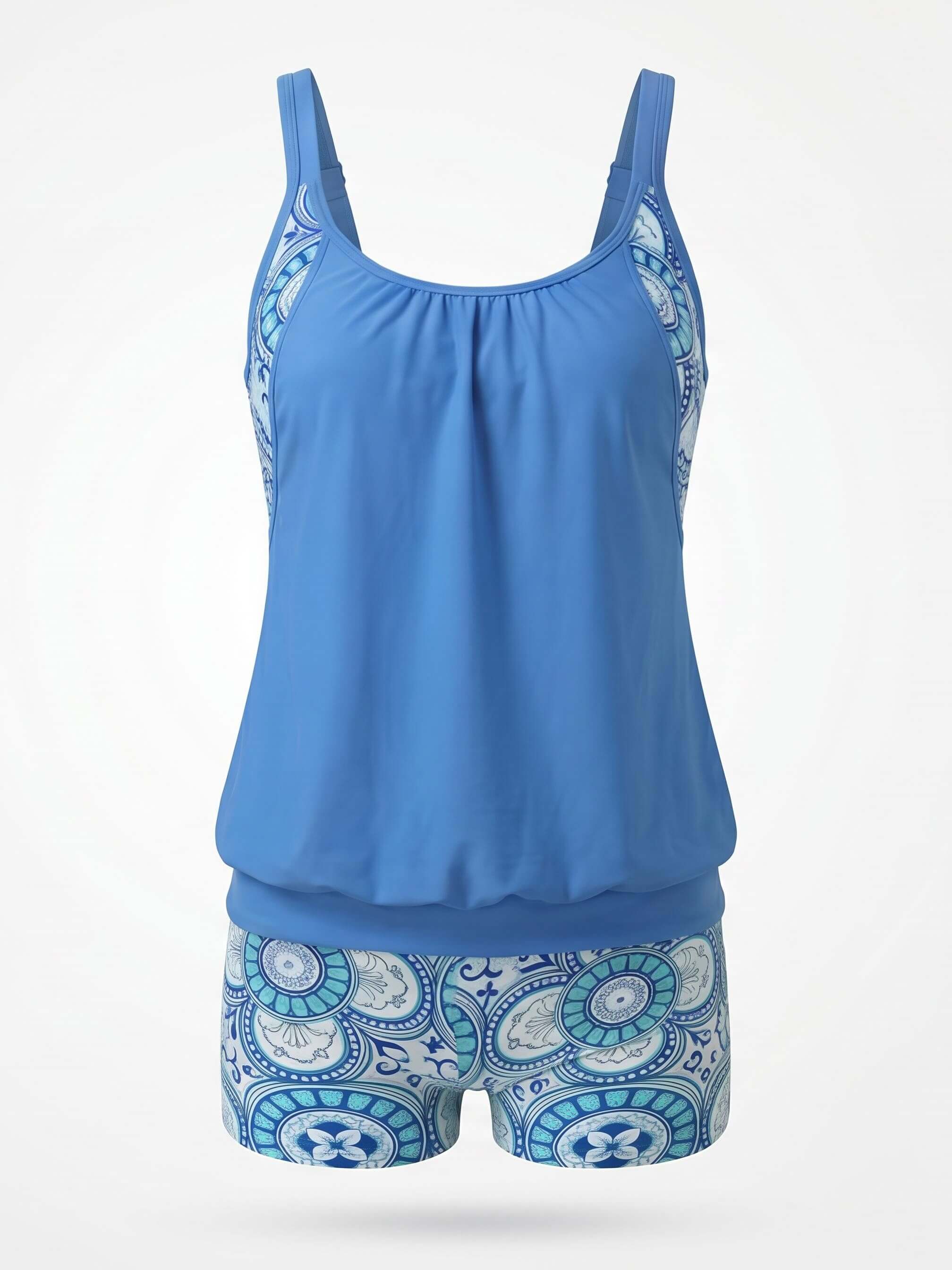 Women’s Floral Tankini Boyshort Bikini Set