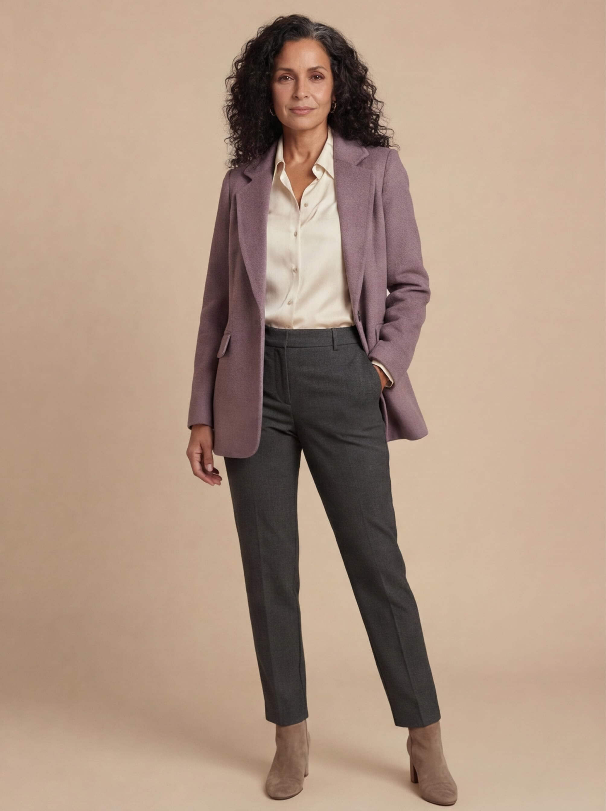 Women’s Jacket – Classic Lapel Long Sleeve Blazer