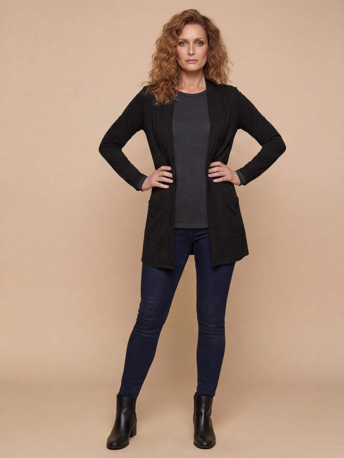 Women’s Modal Open-Front Cardigan – Soft V-Neck & Lightweight
