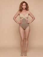 Women’s Ribbed Cut-Out Crossover Swimsuit