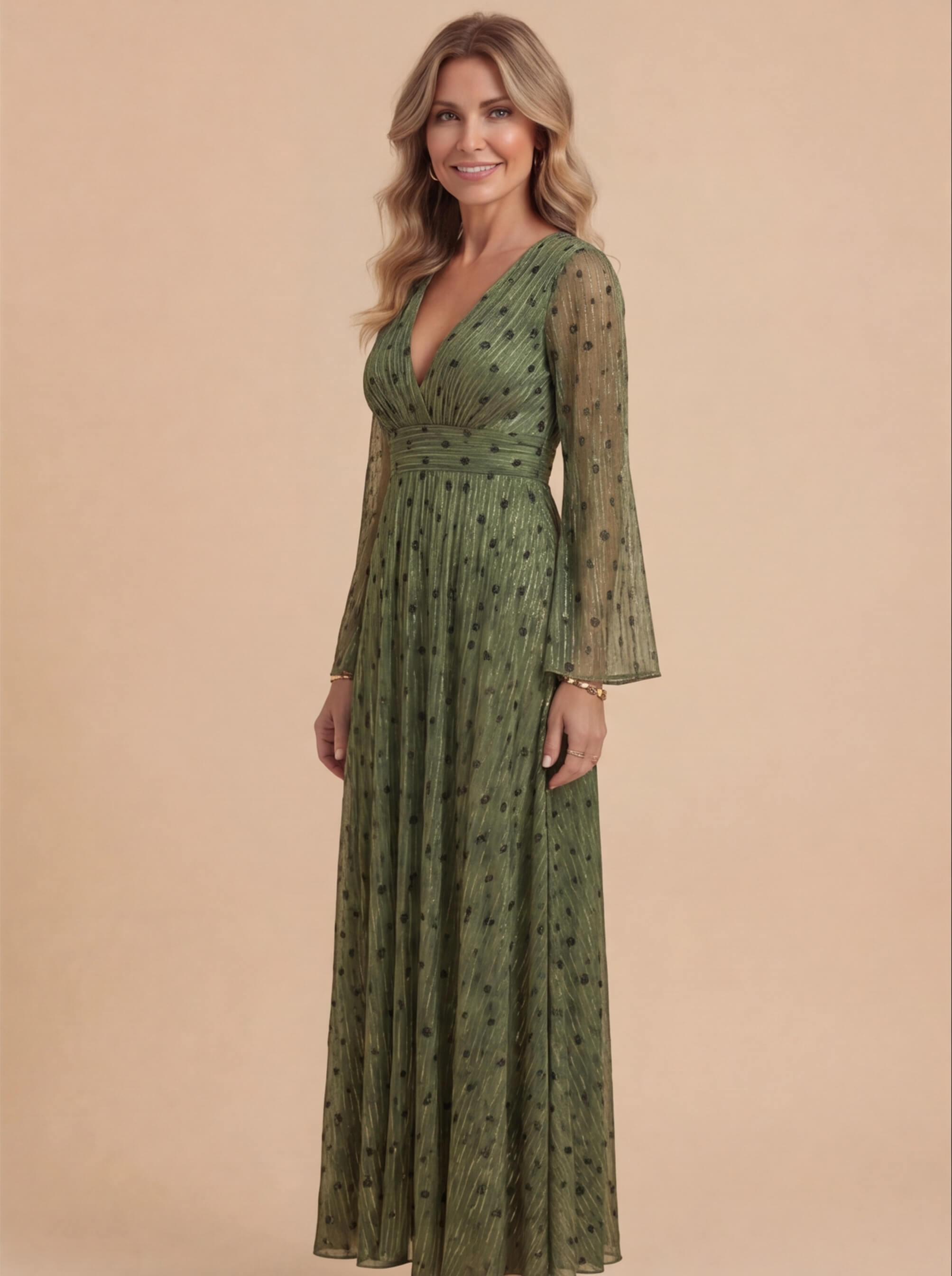 Women’s Bohemian Shimmer Maxi Dress