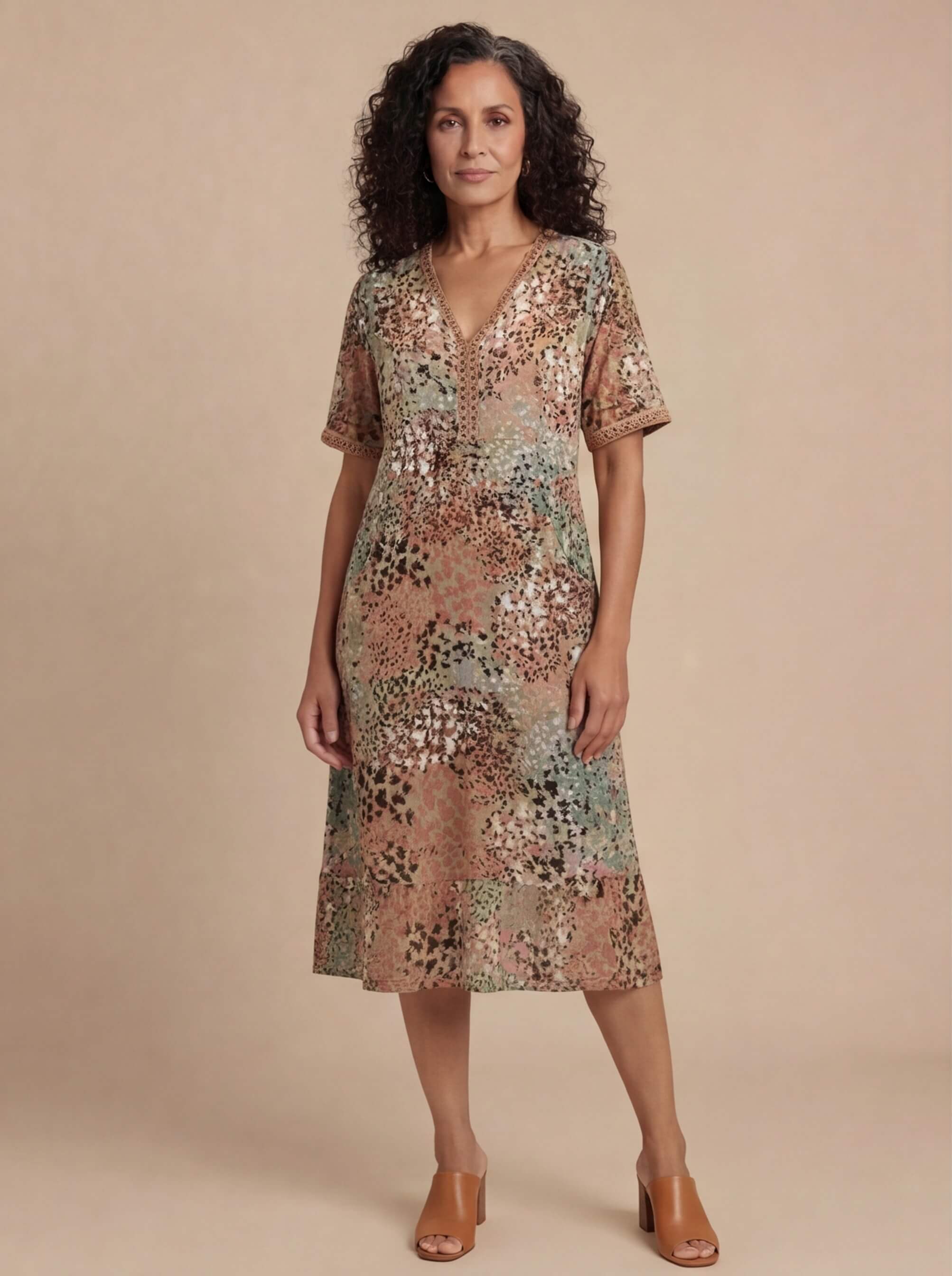 Women’s Dress – Vibrant Printed Midi Dress