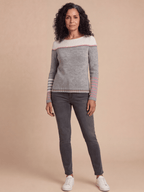 Women’s Striped Boat-Neck Knit Sweater