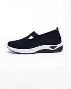 Women’s Casual Knit Slip-On Sneakers – Cutout Design