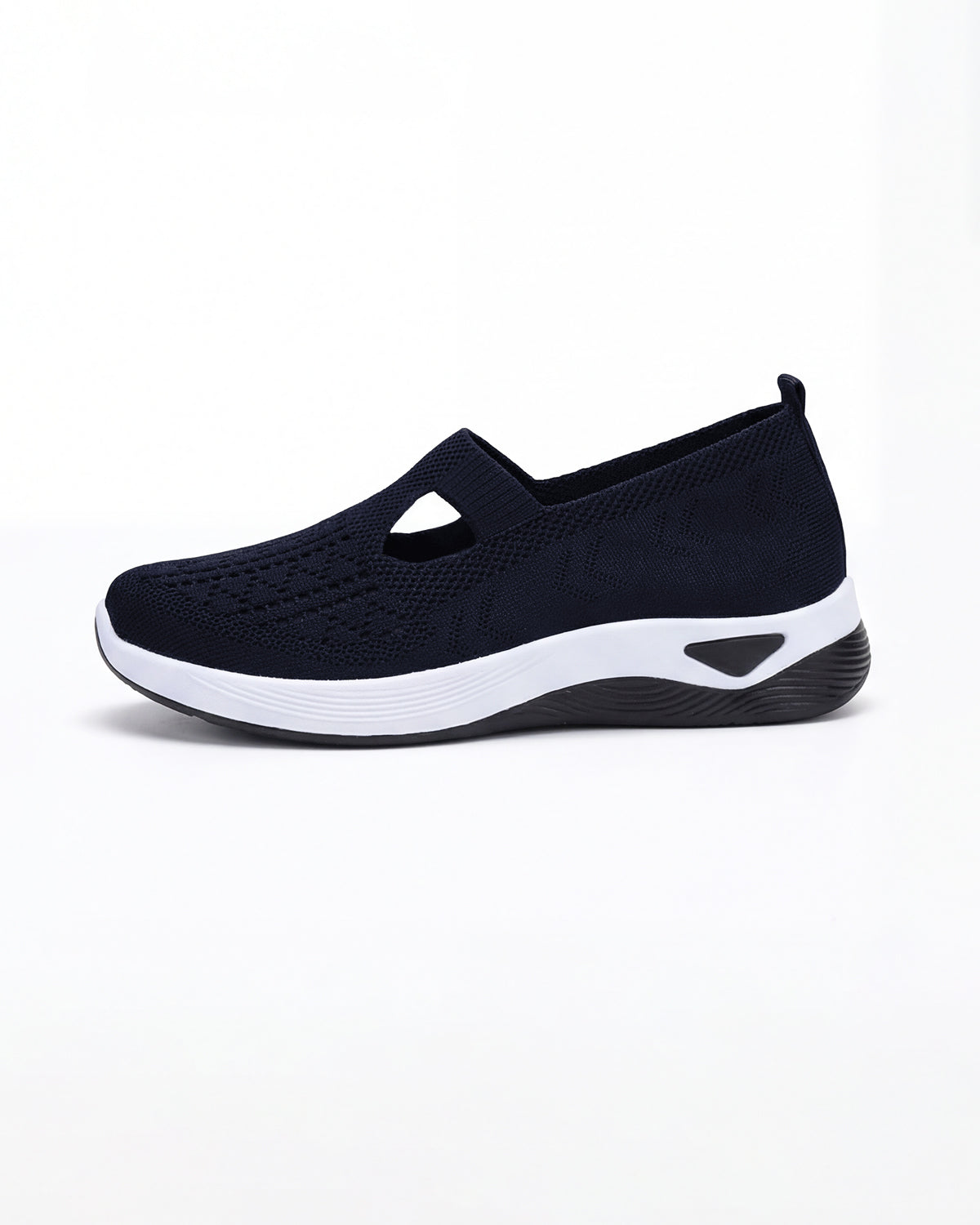Women’s Casual Knit Slip-On Sneakers – Cutout Design